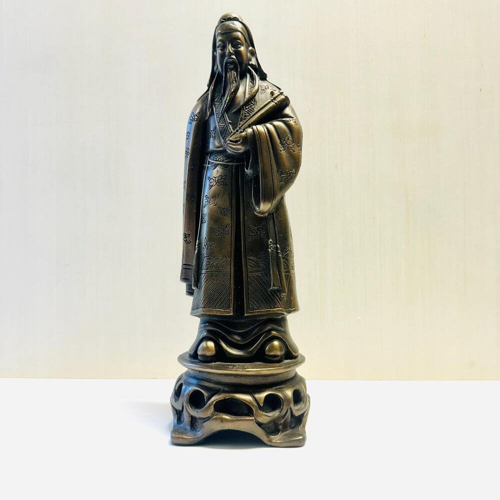 Vintage Asian Star of Prosperity Scholar Philosopher Resin Figurine Sculpture
